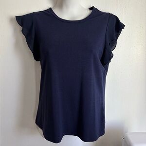 Riley & Rae Midnight Blue Flutter Sleeve Top